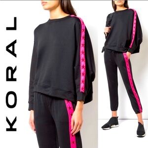 KORAL VALASCA VALO SWEATSHIRT Black Pink Star Oversized Size M